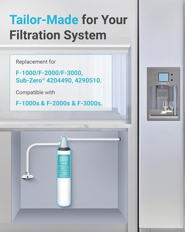 AQUA CREST F-1000 Undersink Water Filter, WF03-F1, Replacement for F-1000,1 Pack gallery