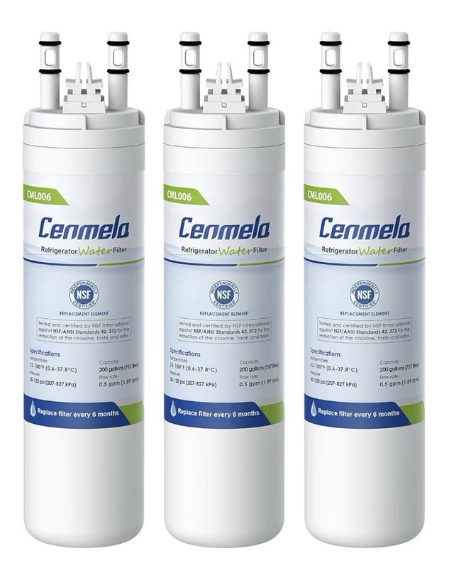 Cenmela CML006 Replacement Refrigerator Water Filters Pack of 3