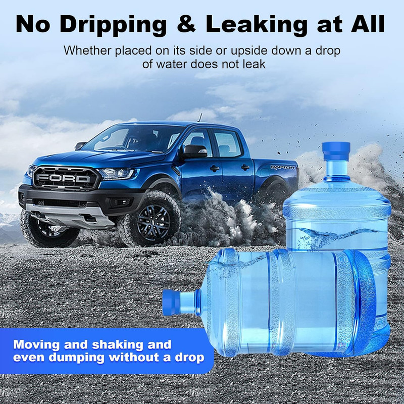 3 & 5 Gallon Water Jug Cap, 6Packreusable Food Grade Silicone Replacement Cap fo gallery