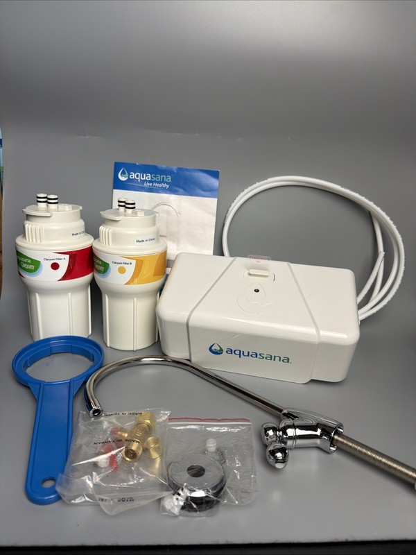 Aquasana AQ-5200 Under Sink Water Filter 2-Stage Chrome Faucet Open Box gallery