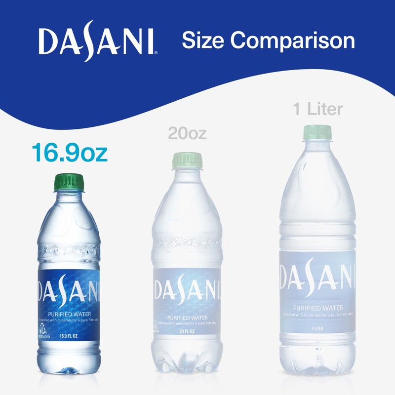 DASANI Purified Water Bottles Enhanced with Minerals, 16.9 fl oz, 32 Pack
