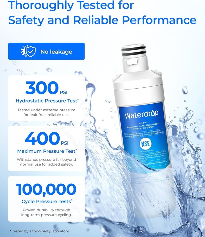 Waterdrop Replacement for LG® LT1000P® ADQ74793501 Refrigerator Water Filter gallery