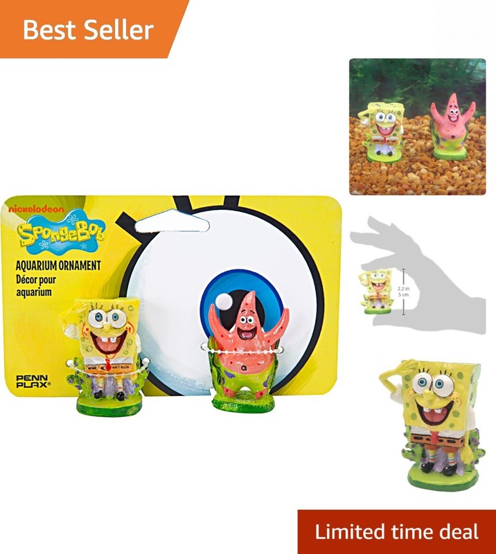 Playful SpongeBob & Patrick Mini Decor - Perfect for Children's Aquariums