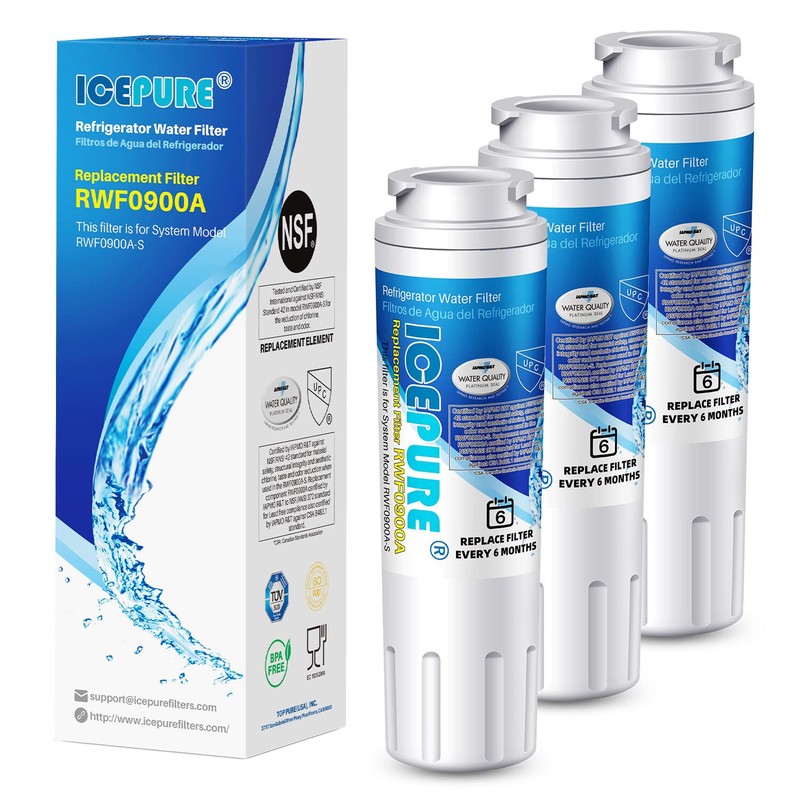 ICEPURE UKF8001 Refrigerator Water Filter Replacement for 4396395, RWF0900A, 3P