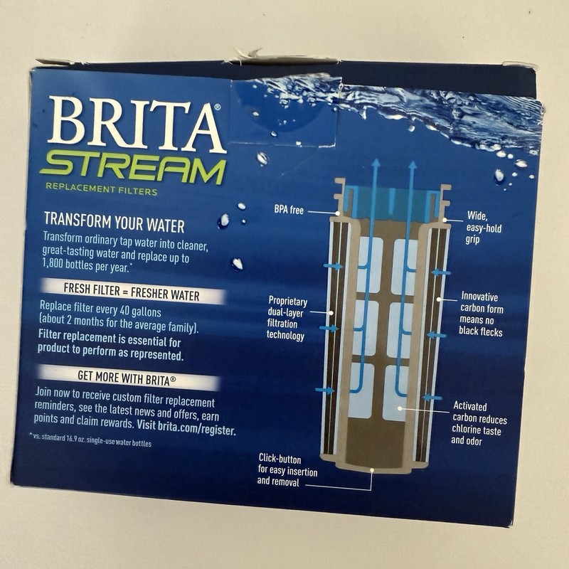 Brita Stream Pitcher Water Filter -Gray, Pack of 2 *READ* gallery