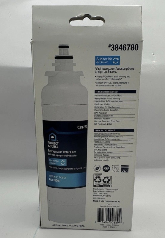 Project Source Twist-in Refrigerator Water Filter L-5-2 Fits LG LT1000P 2-Pack gallery