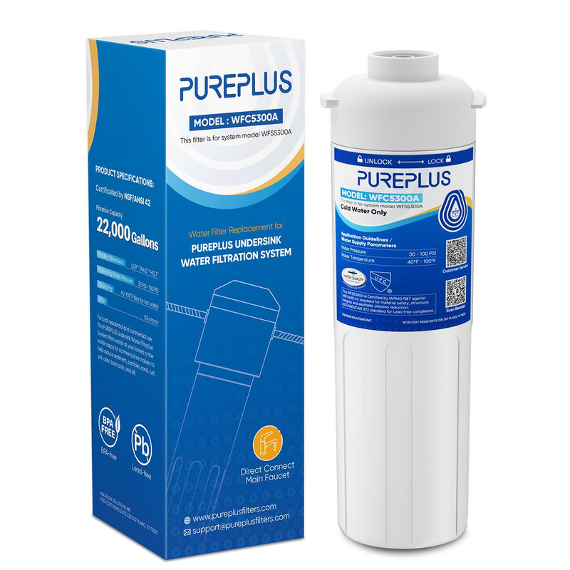 WFC5300A under Sink Water Filter, 22000 Gallons, 99.99% Chlorine Reduction, NSF/