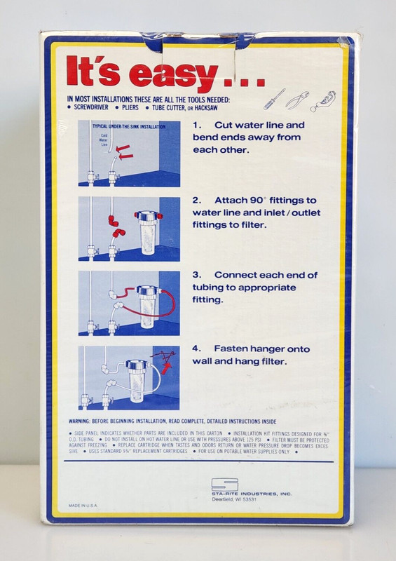 Sta-Rite Under Sink Taste & Odor Water Filter System Town and Country NEW Sealed gallery