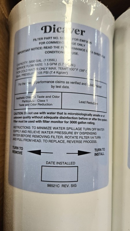 Dicaver 51300C Replacement water filter for Elkay 51300C EWF3000 ( 2 pack) gallery