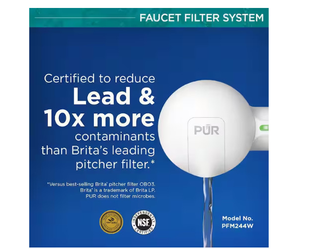 PUR Plus Horizontal Faucet Mount Water Filtration System in Matte White gallery