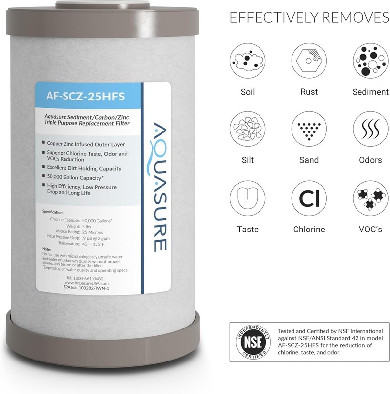 Water Filtration Replacement Filter 1 Count Inhibits Bacteria Removes Impurities gallery