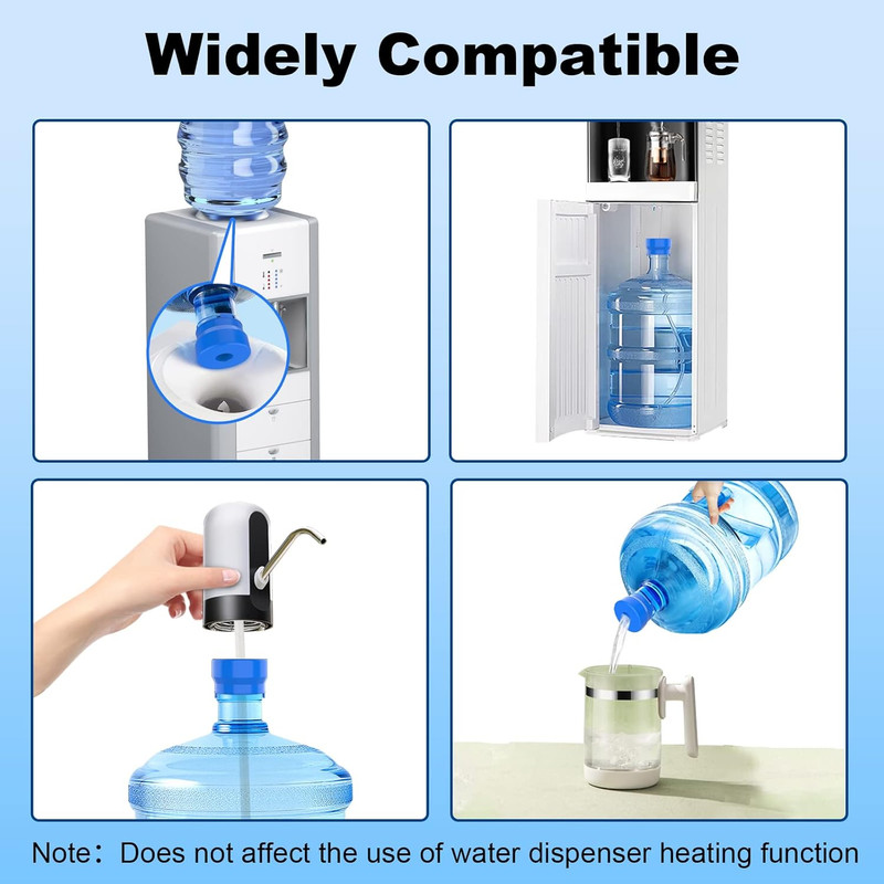 3 & 5 Gallon Water Jug Cap, 6Packreusable Food Grade Silicone Replacement Cap fo gallery