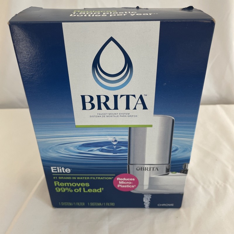 Brita Elite Water Faucet Filtration Mount System Chrome. Brand New Sink Filter
