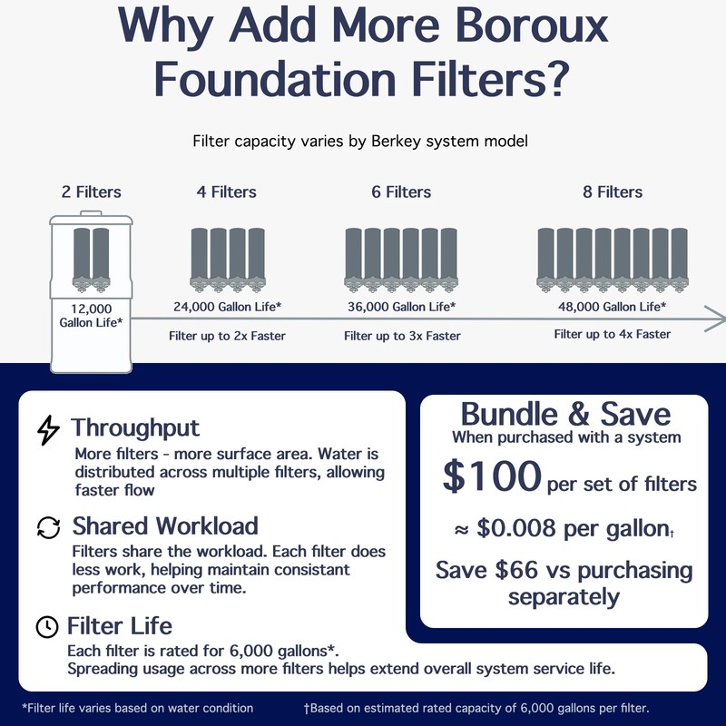 Berkey Water Filter System with 2 Certified Boroux Foundation Black Filters gallery