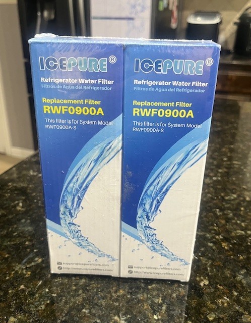 IcePure refrigerator water filter RWF0900A BPA Free Two Pack sealed in box