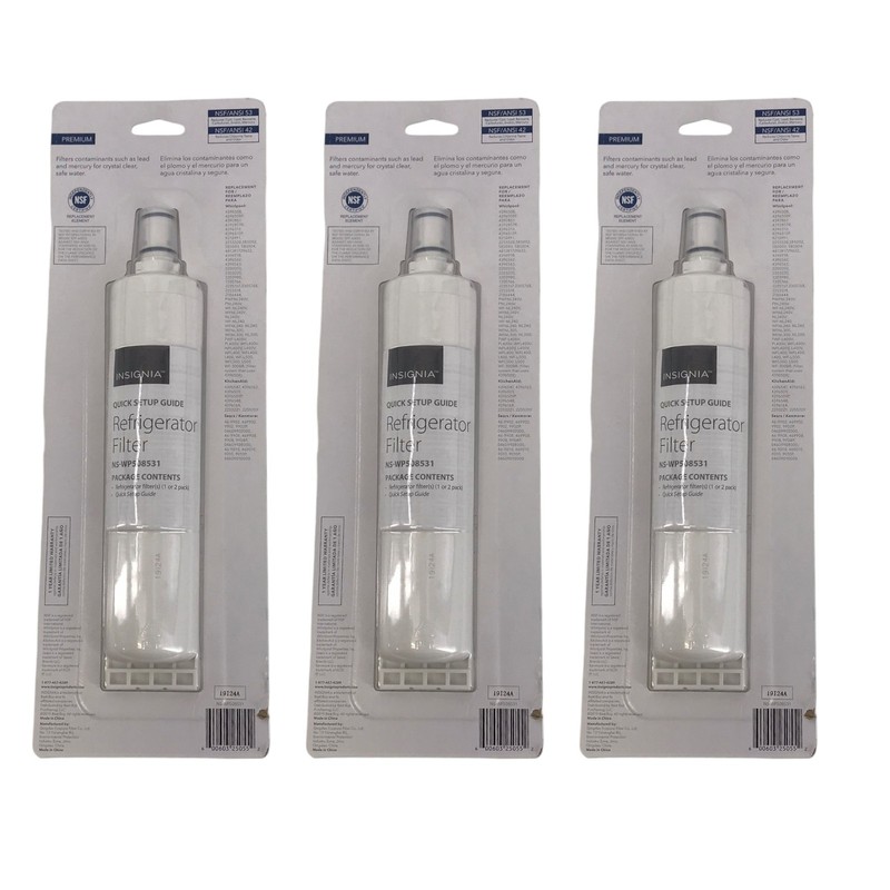 LOT OF 3 Insignia NS-WP508531 NSF 53/42 Water Filters for Whirlpool Refrigerator gallery