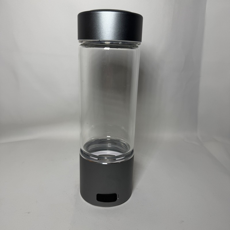 Hydrogen Water Bottle Generator 340ml 5000ppb Glass Aluminum Silicon Lid New gallery