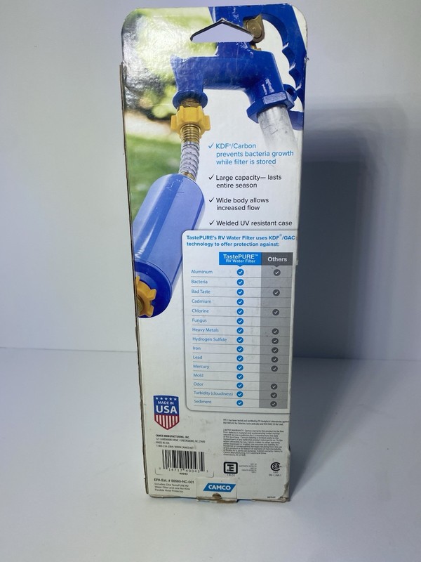 Camco TastePURE RV/Marine Water Filter KDF Carbon Large Capacity Blue gallery