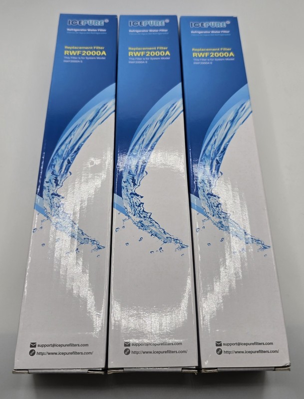 Ice Pure RWF2000A Refrigerator Water Filter Replacement 3 Pack New Sealed