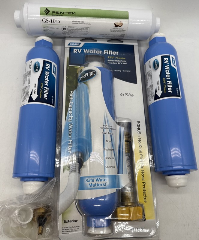 Camco RV Water Filter Lot Pentek Inline Filter GS-10ro-4 Water Filters NEW