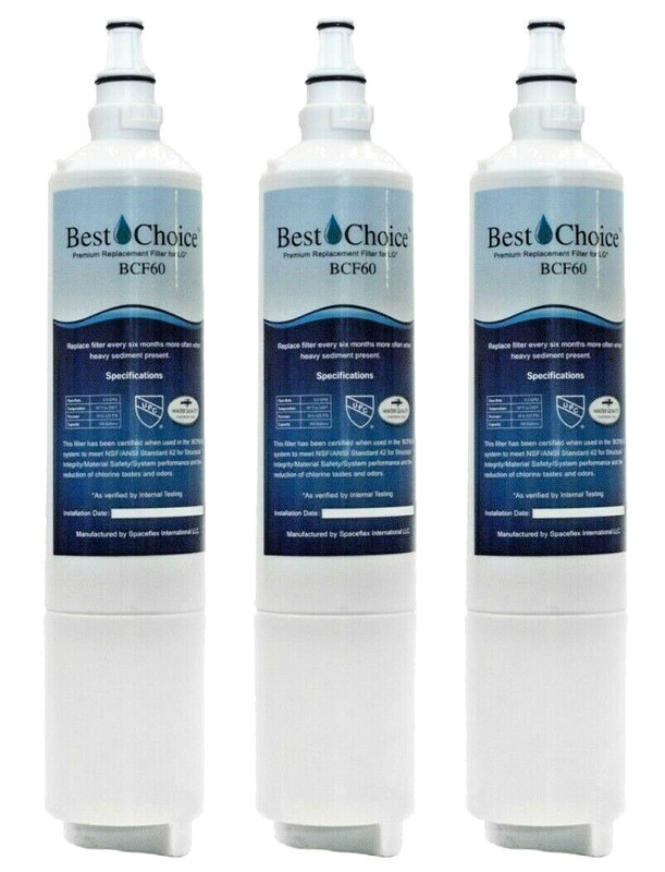 3 Pack Fits LG LT600P 5231JA2006A 5231JA2006B 9990 Refrigerator Water Filter