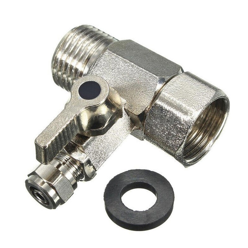 Silver RO Feed Water Filter Purifier Adapter 1/2'' to 1/4'' Ball Valv Faucet Tap gallery