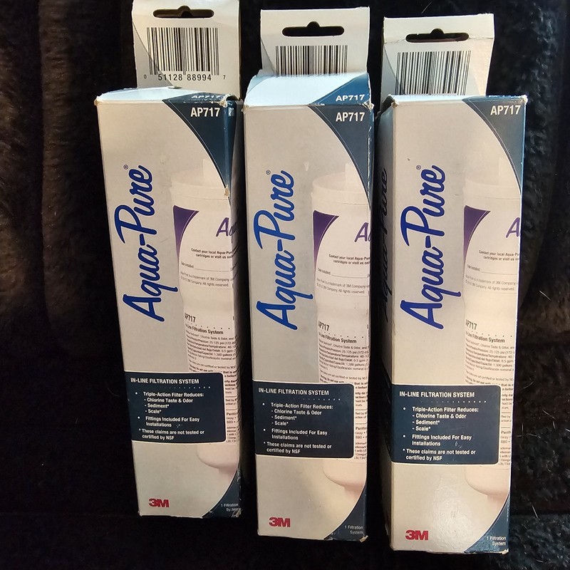 3 PACK 3M Aqua-Pure AP717 5 Micron Inline Carbon Water Filter **NO FITTINGS**