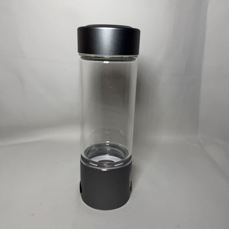 Hydrogen Water Bottle Generator 340ml 5000ppb Glass Aluminum Silicon Lid New gallery