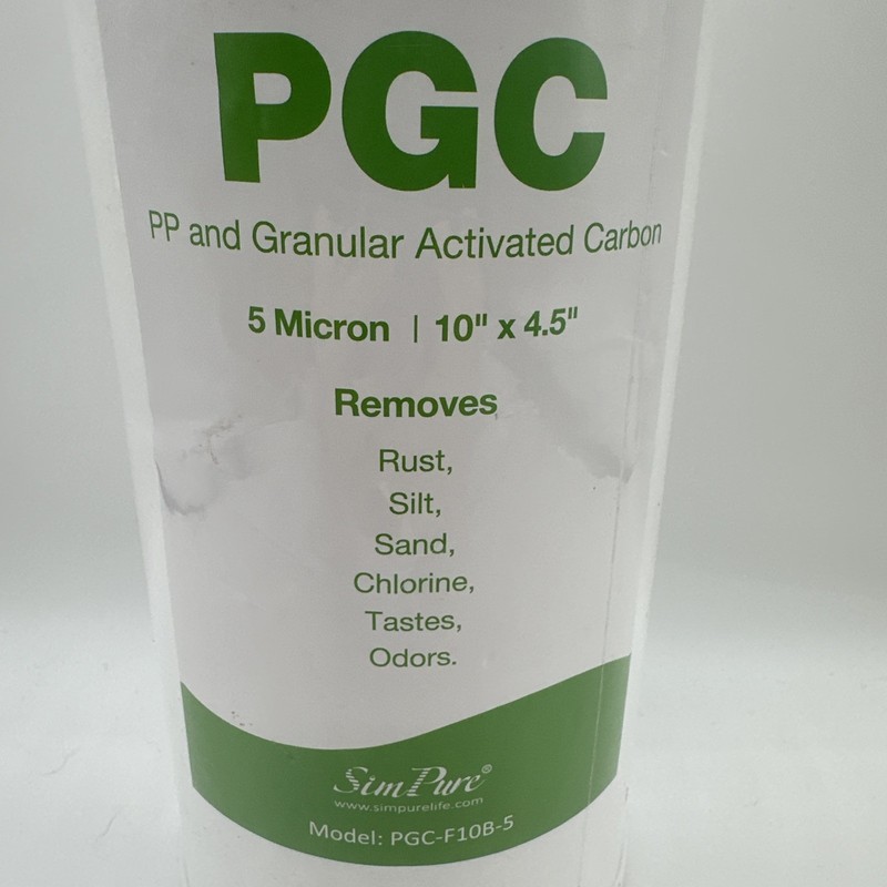 Sim Pure PGC-F10B-5 Filter PP Granular Activated Carbon Filters 5 Micron 10x4.5” gallery