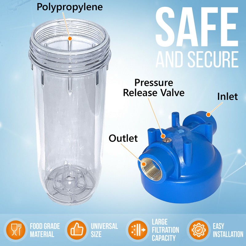 10" Clear Standard Whole House Water Filter System 10 Micron Sediment Filter gallery