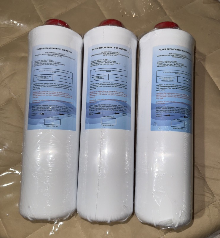 3 Pack Replacement Water Filter for Elkay 51300C EWF3000 3000 Gal 1.5GPM SEALED