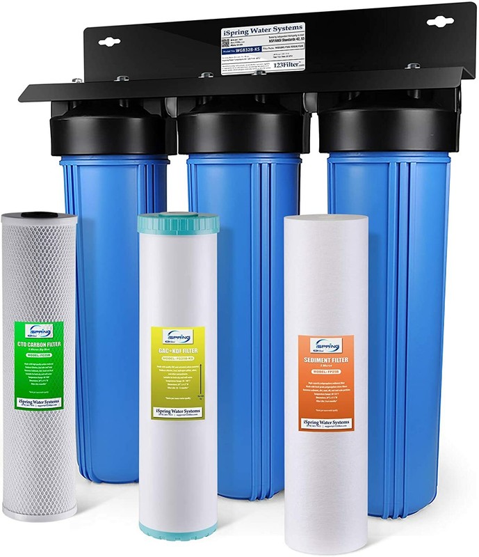 iSpring 3 Stage Whole House Water Filtration System, KDF, Heavy Metal Reducing