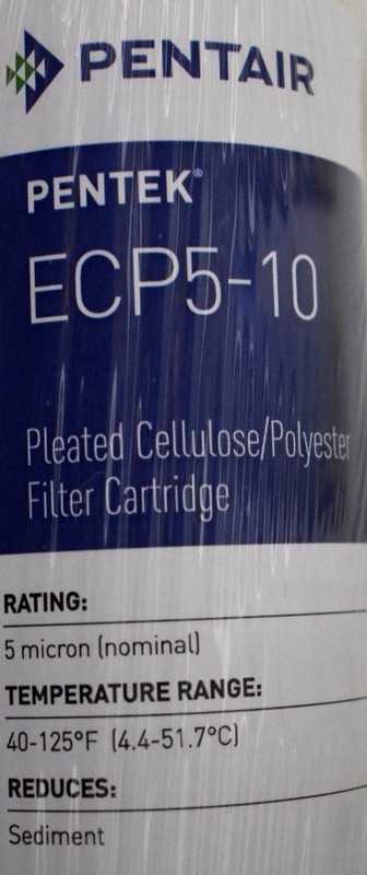12 Pentek ECP5-10 Standard 10" Pleated Under Sink Sediment Water Filter 5 Micron gallery