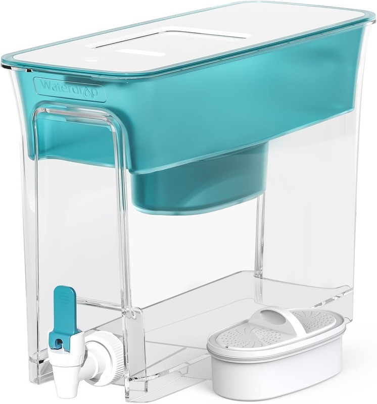 35 Cup Slim Water Filter Dispenser 200 Gallon BPA Free Turquoise