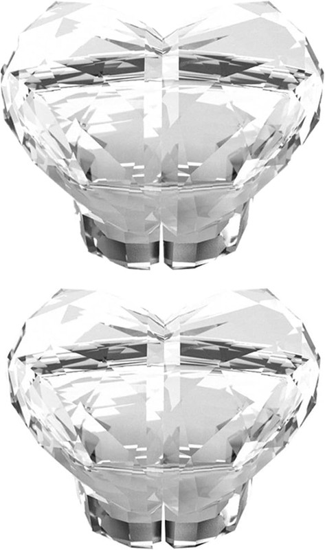 2 Pcs Transparent Love Heart Crystal Toilet Tank Button Aid Flush Replace