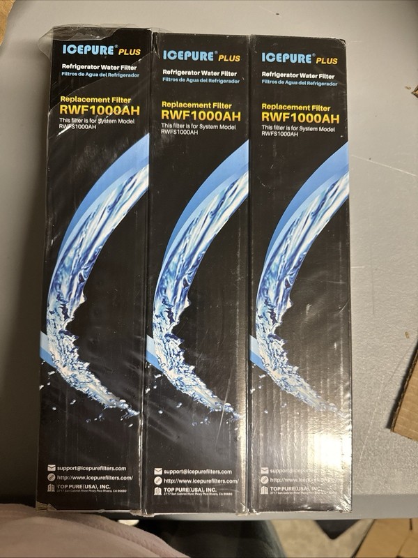 Icepure Plus RWF1000AH Replacement Refrigerator Water Filters 3 Pack New