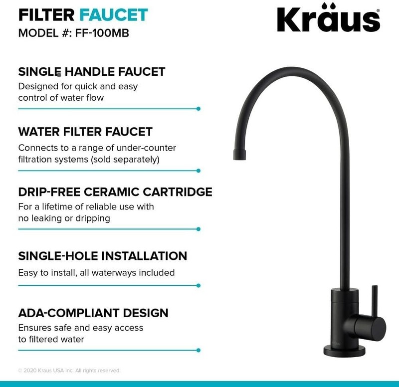 Purita Lead-Free Faucet in Matte Black - 1 GPM, Modern Kitchen Essential gallery